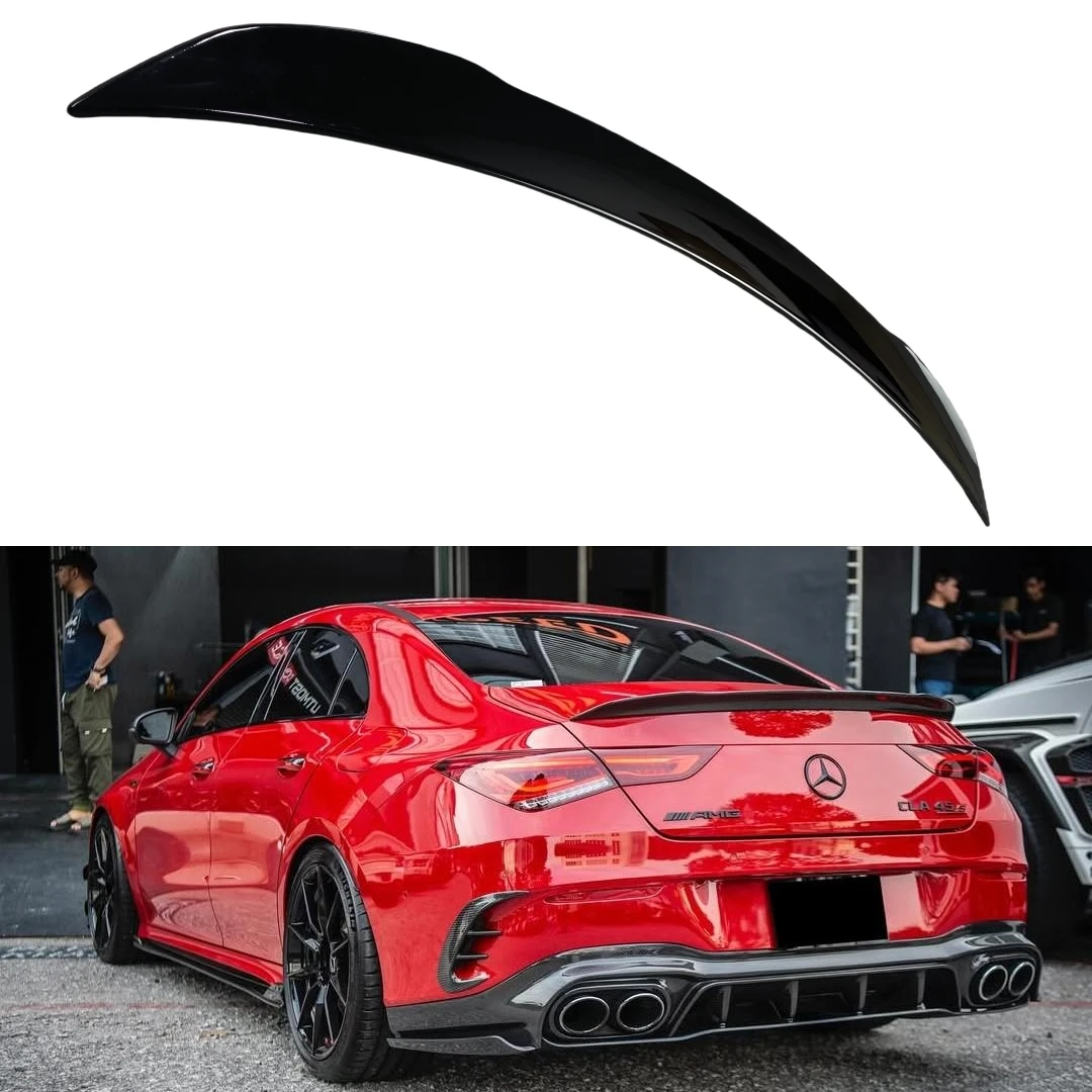 

Gloss Black 45S Style Rear Spoiler Wings For Mercedes Benz C118 CLA 200 220 250 250 35 45 Coupe 2019-2024 Rear Trunk Spoiler Cap