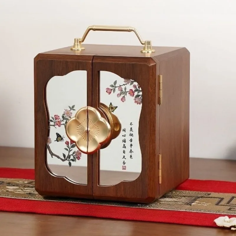 

Деревянная шкатулка для драгоценностей, роскошные коробки для хранения ожерелья в стиле ретро, обручальное кольцо, браслет, серьги, витрина, упаковка для ювелирных изделий, подарок