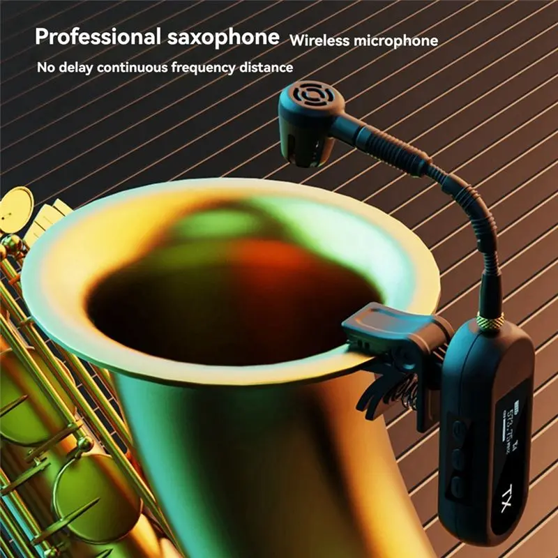 AA60 for UHF Wireless Instrument Microphone System for Saxophone Trumpet Drum Piano 160ft Range Plug and Play