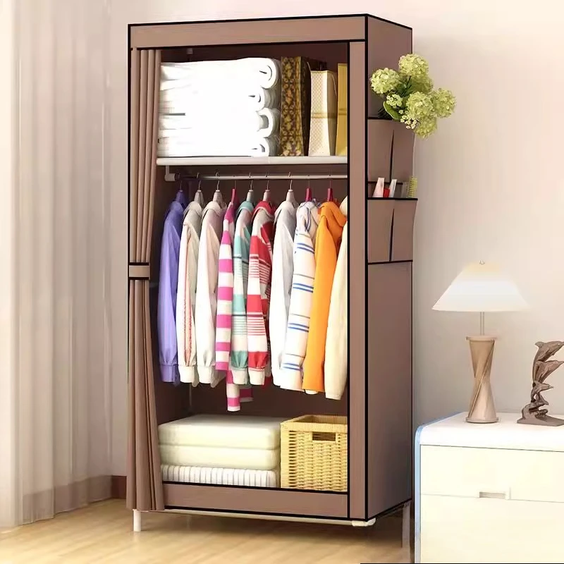 Pano rainha guarda-roupa único quarto dobrável portátil guarda-roupa gaveta organizador de ropa armável móveis de salão