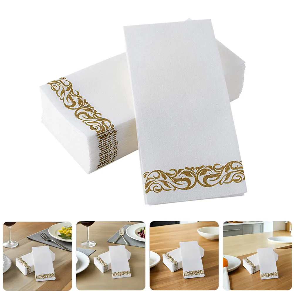 

75Pcs European Style Disposable Paper Napkins 40x30cm Six Fold Printed Napkins for Weddings Formal Dinners Bbq Decorative Guest