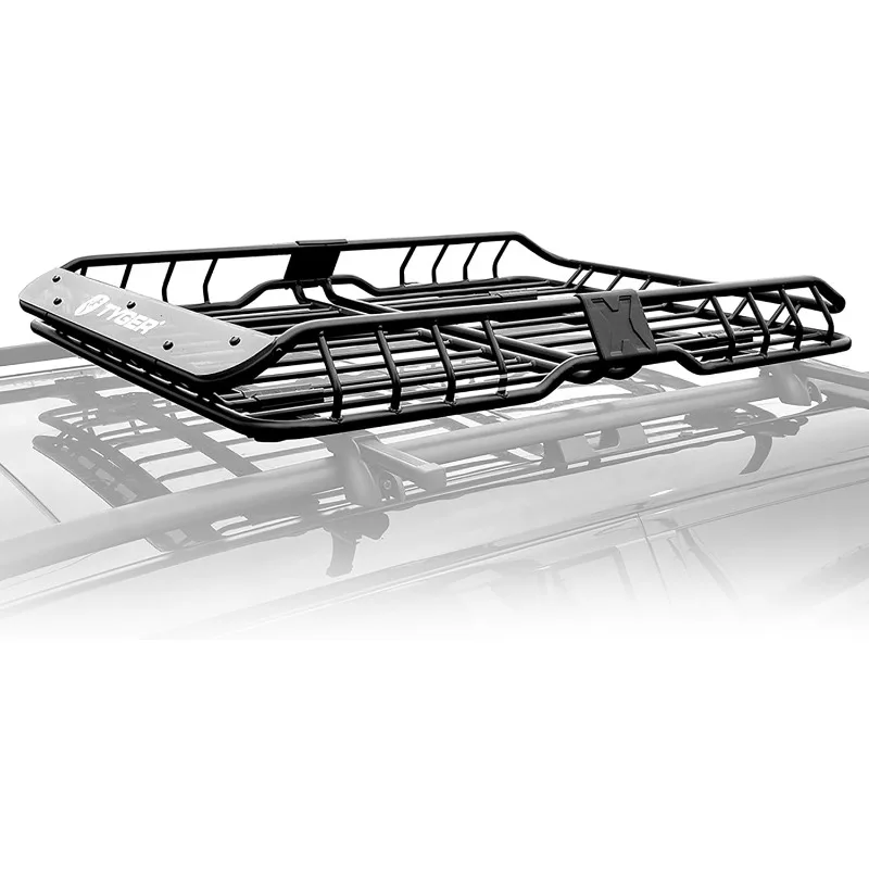 Christmas.TG-RK1B942B Heavy Duty Roof Mounted Cargo Basket Rack | L57.5 x W42 x H6 | Roof Top Luggage Carrier | with Wind Fairin