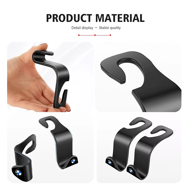 2pcs Car Seat Back Hook Auto Fastener Handbag Organizer Hanger For BMW E87 E70 E91 E30 G20 E92 E93 E60 E46 E90 G30 E53 X1