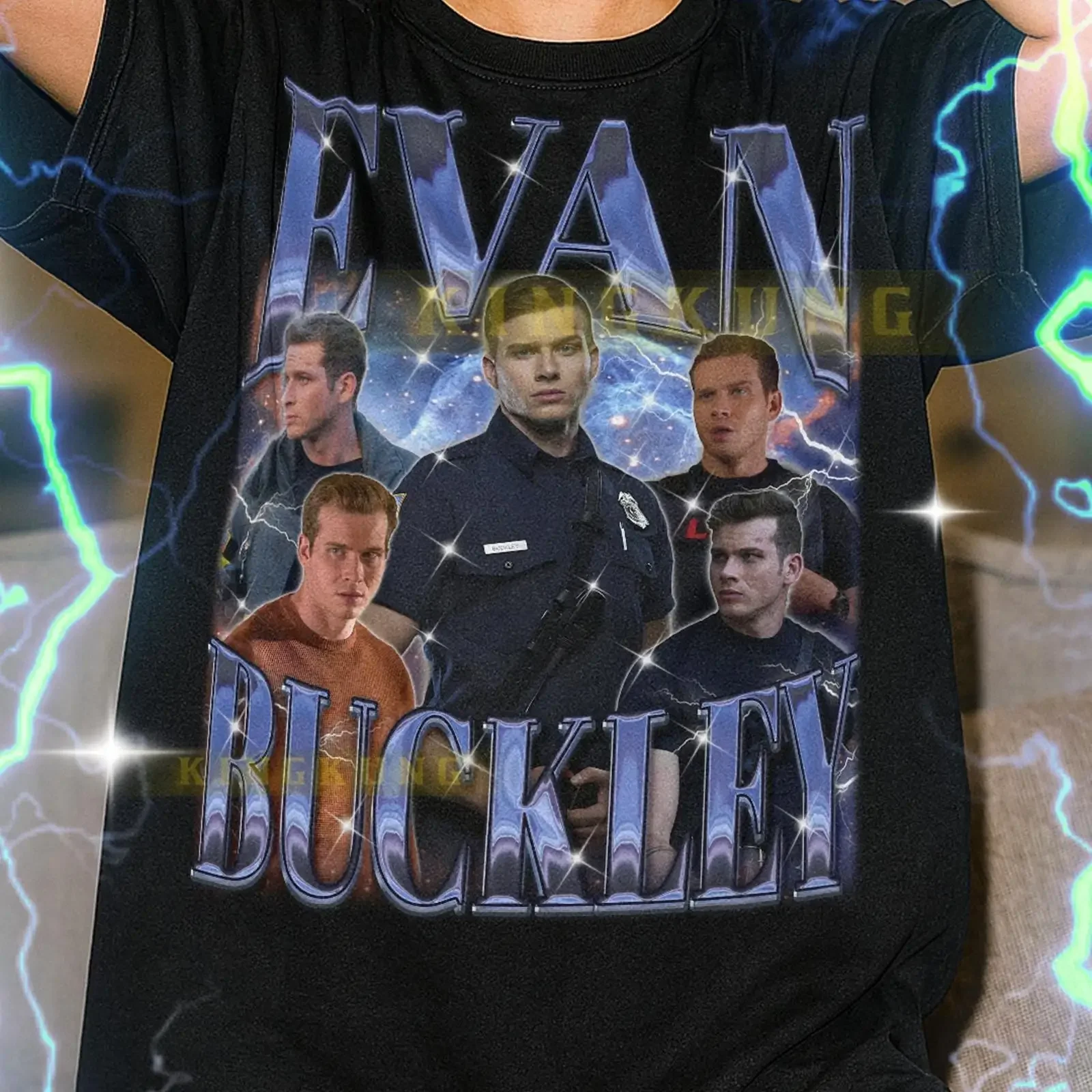 Evan Buckley Vintage Bootleg T Shirt Retro 90s Actor Merch Tv Series Hero Fan Show Lover SAF vintage Washed Slightly