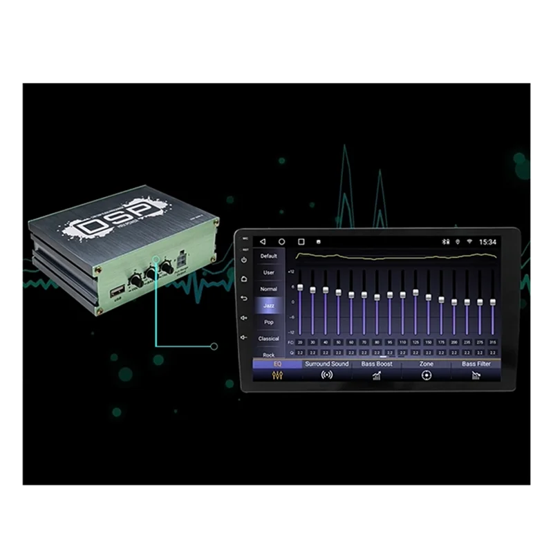 A97I-Amplificatore di potenza per auto Supporto Controllo APP mobile Miglioramento del processore audio Effetto qualità del suono