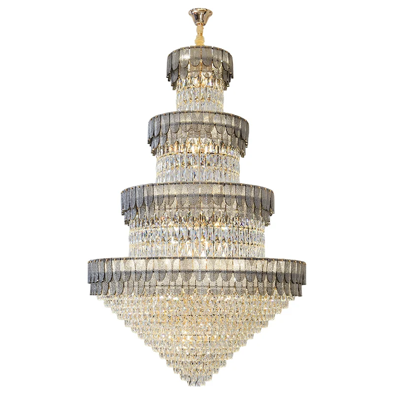 Modern Hotel Hallway High Ceiling Round Chandelier Customized Creative Design Living Room Large Villa Crystal Pendant Light image 6