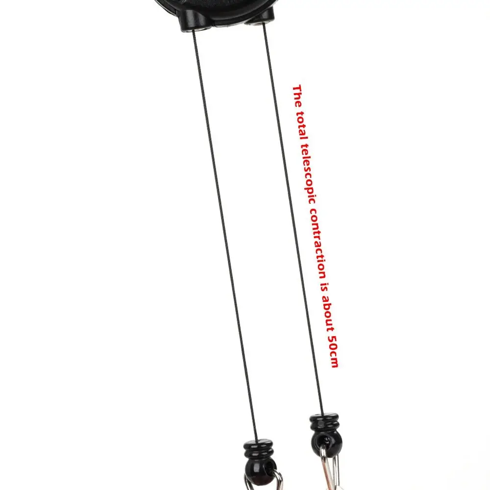 Multi-functional Metal Badge Holder Retractable Double Head Reel Key Chains Heavy Duty Key Ring Hiking