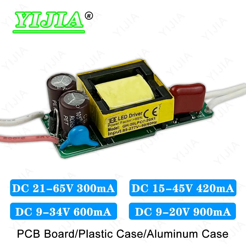 LED Driver DC 9-20V 9-34V 15-45V 21-65V 300mA 420mA 600mA 900mA Lighting Transformers For 7W 10W 12W 15W 18W 20W Power Supply