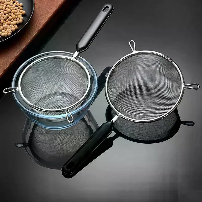 Kitchen Strainer For Christmas Recipes With Non-Slip Handle & Hook,Sturdy Fine Mesh For Draining And Rinsing Rgonomic
