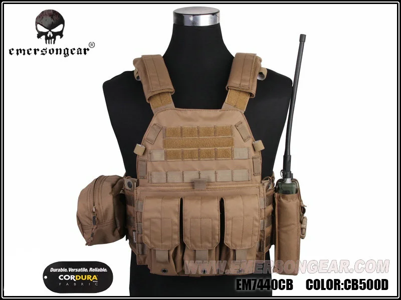 Emerson LBT 6094A Style Plate Carrier W/ 3 Pouch Tactical Vest