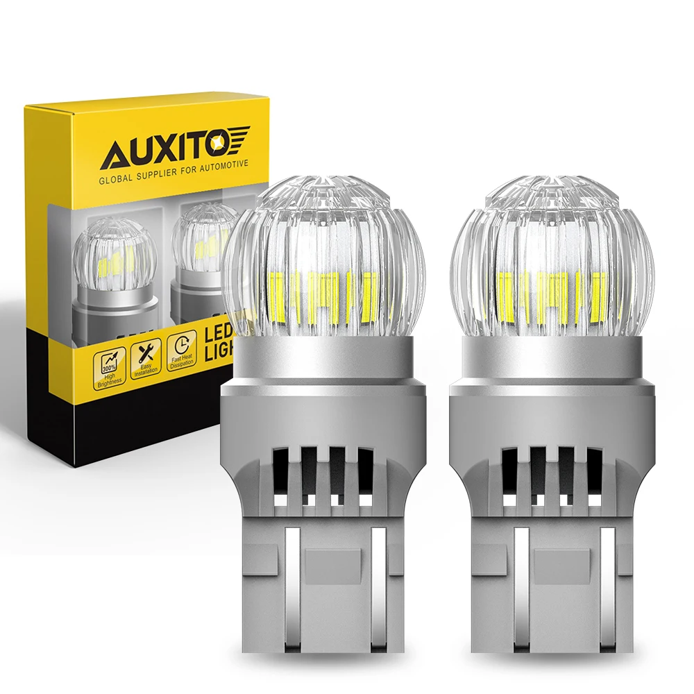 AUXITO 2Pcs T20 7443 W21/5W 7440 W21W WY21W 1156 P21W 1157 P21/5W LED Canbus Car Signal Lights DRL Lamp Bulbs 12V White 6000K