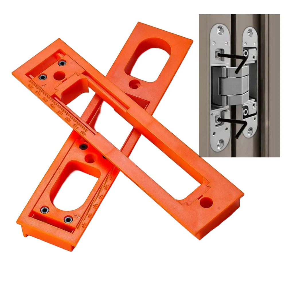 

2pcs Carpenter Slotting Template For Installing Concealed Hinge Wooden Doors Frame Slotting Tool Trimming Machine Milling Cutter