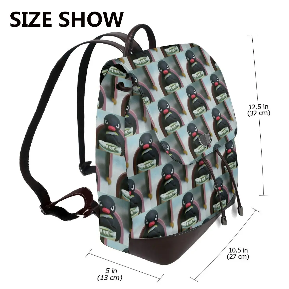 Pingu The Penguin Angry - Noot Noot Bookbag School Student Bags Hiking Travel Daypack for Women Fashion Derma Backpack