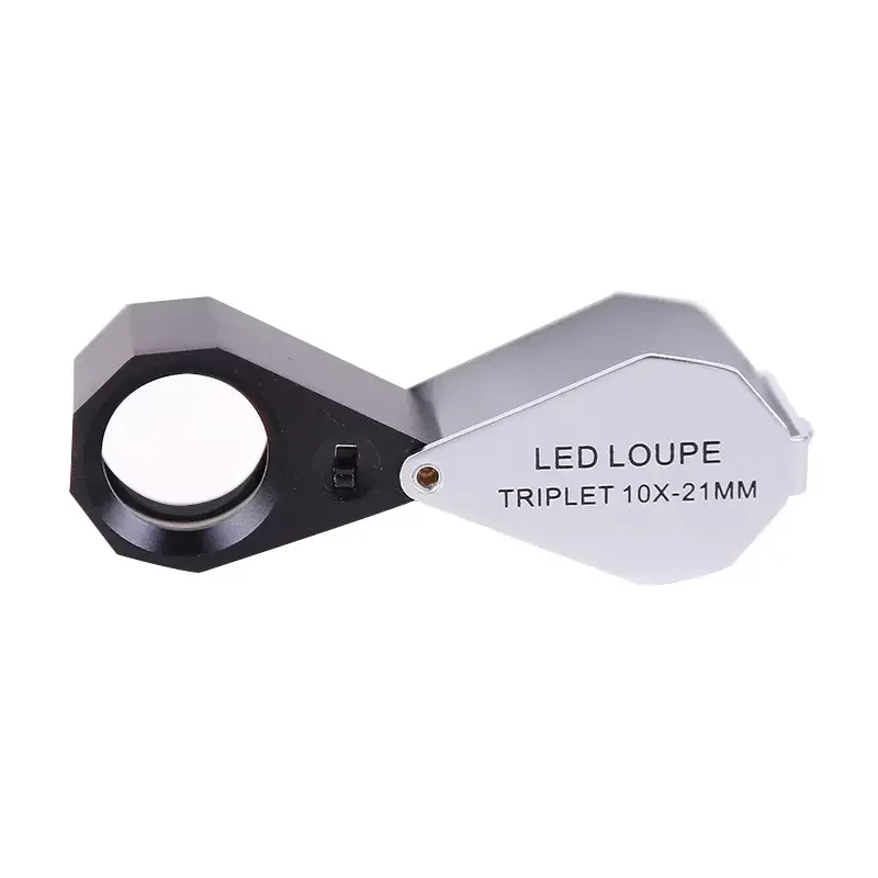 

Jeweler Loupe for 30x Magnifying 21mm Triplet Optical LED Light Gemstone Identifier Tool