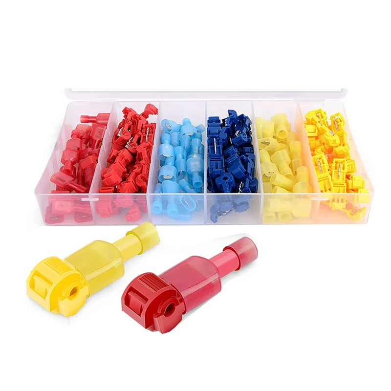 

NNVC 120 Pcs/60 Pairs Quick Splice Wire Terminals T-Tap Self-Stripping with Nylon Fully Insulated Male Quick Disconnects