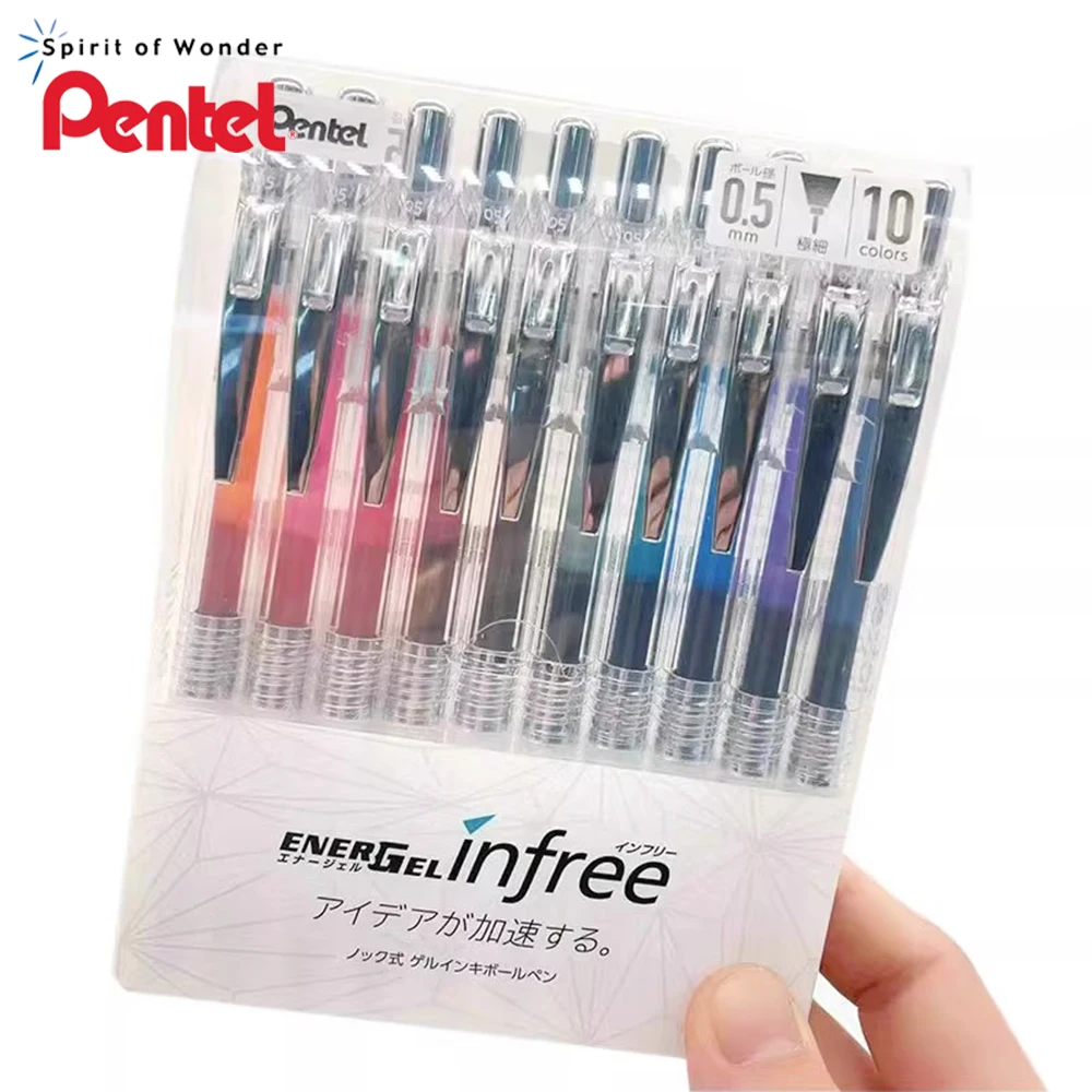 

10pcs Japan Pentel Colorful Gel Pen Set BLN75TL Large Capacity Refill Quick Drying 0.5mm Kawaii School Office Stationery