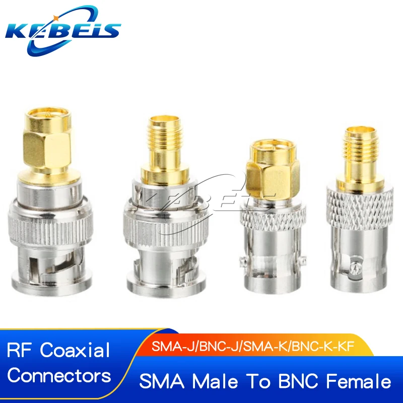 

2PCS BNC To SMA Connectors Type Male Female RF Connector Adapter Test Converter Kit Transmission Cables SMA To BNC connector