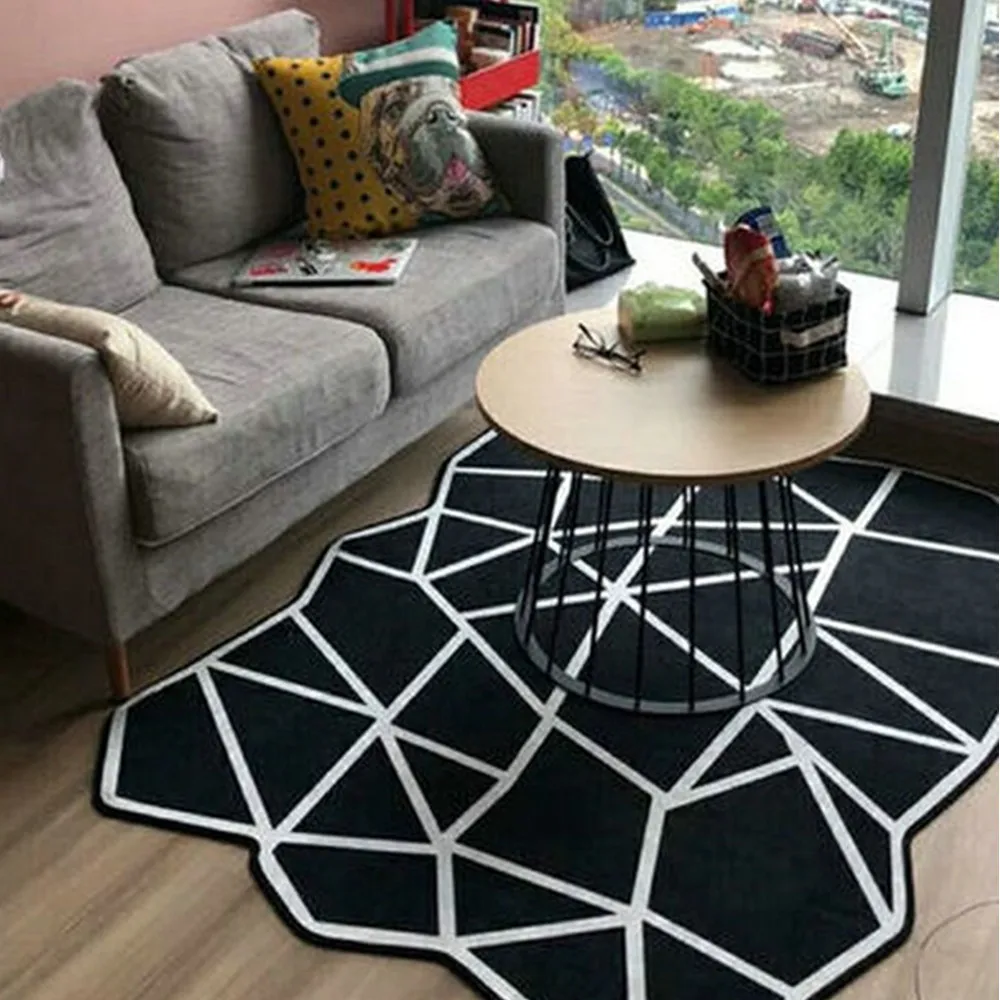 Nordic Modern Geometric Home Carpet Super Soft Living Room Bedroom Rugs and Carpets Rectangle Large Size Anti-Slip Floor Mats