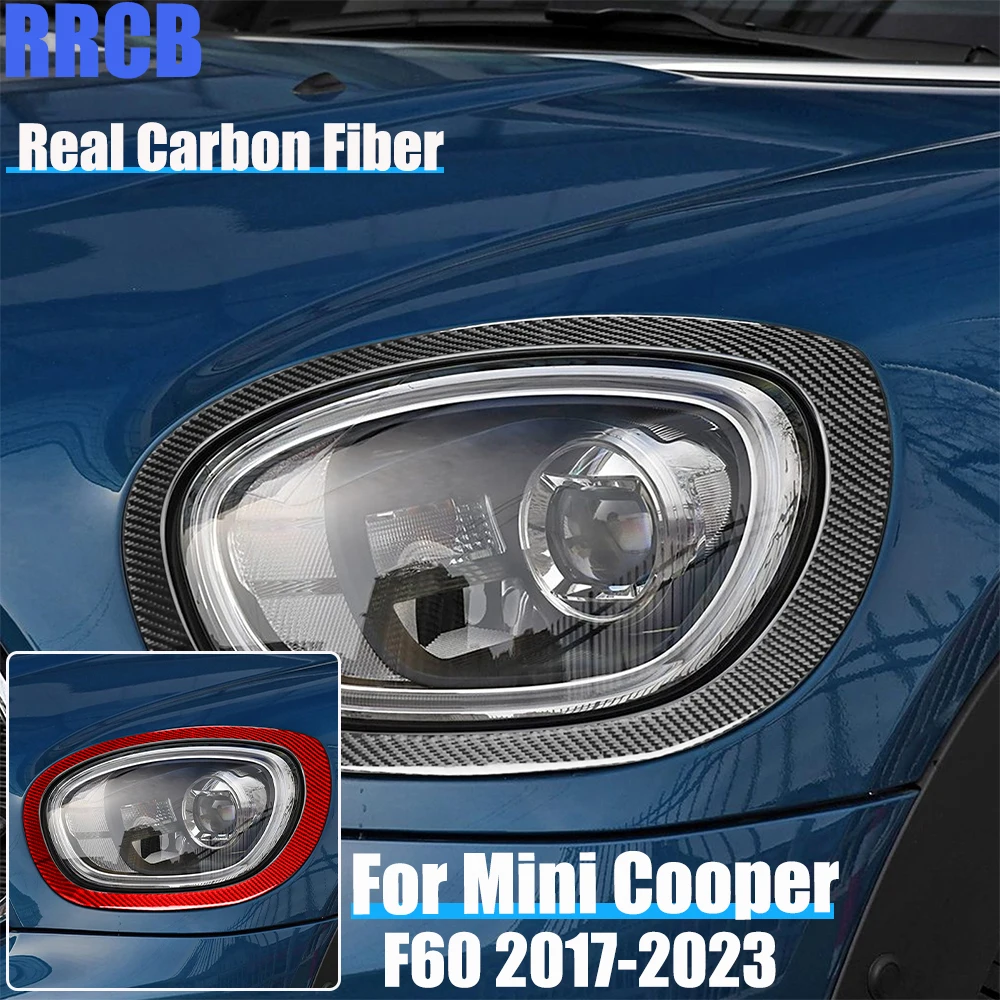 

Настоящее углеродное волокно, автомобильные аксессуары, отделка рамки фар, декоративная мягкая наклейка на чехол для MINI F60 Countryman/Cooper 2017-2023