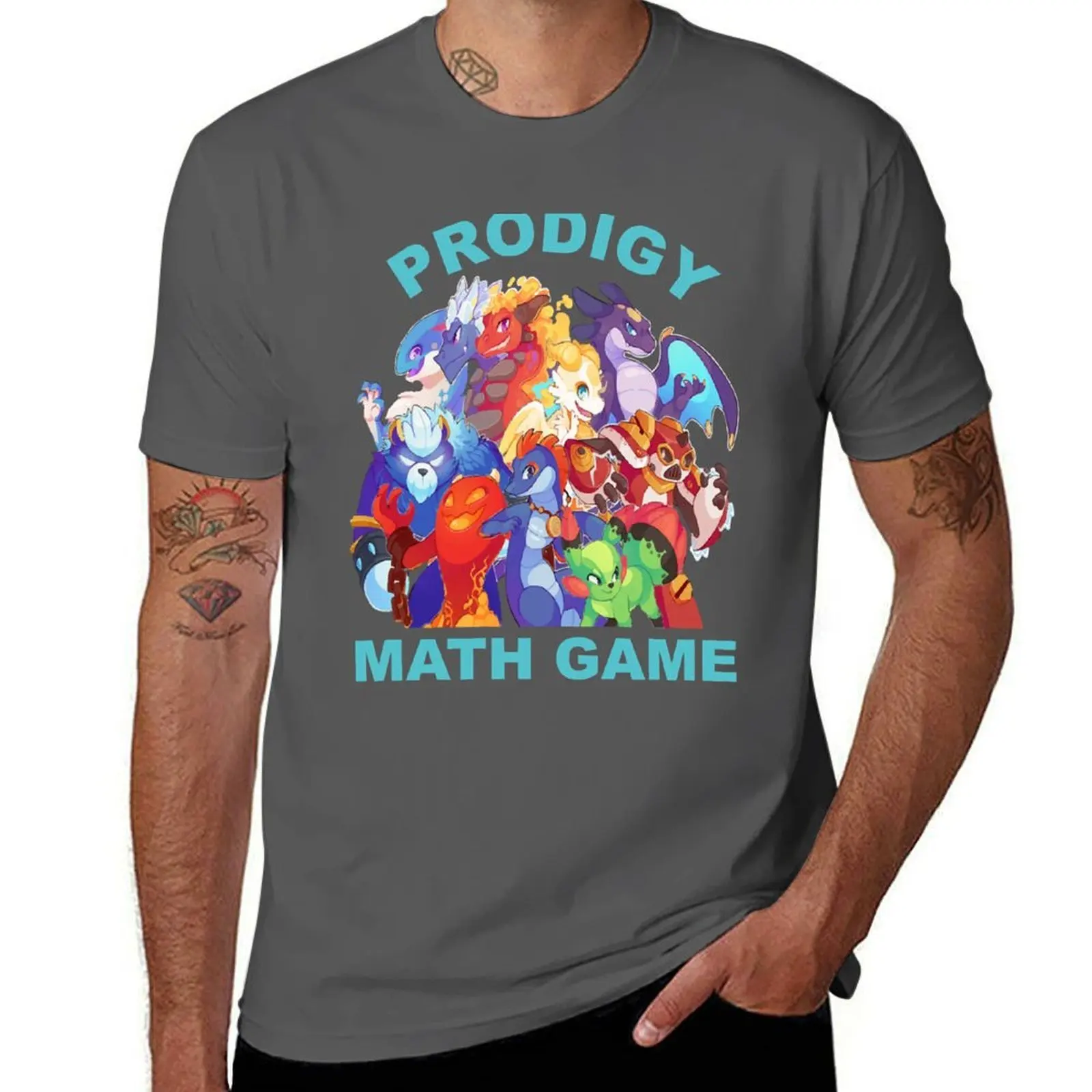

For Gift Practice Kids Rare Math Math Prodigy Pets Game Gaming T-Shirt Non-Shrink Basic Cotton T-Shirt