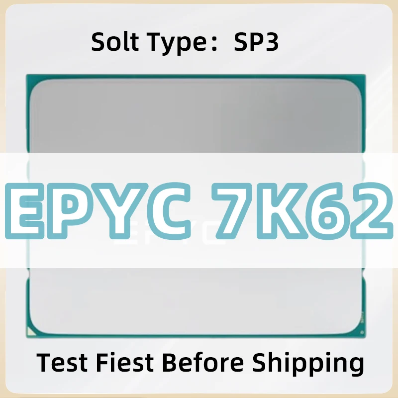 EPYC 7K62 CPU Slot SP3 48-Cores 96-Threads 2.6GHz 240W Support 8-channel DDR4 FOR H11SSL-i MZ01-CE1 H11DSI H12SSL-i motherboard