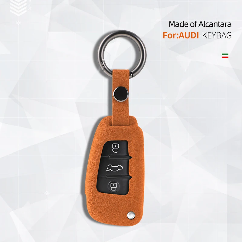 For Audi A4 B9 A5 A6 8S 8W Q5 Q7 S4 S5 S7 Car Key Case Remote Cover Shell ABS Keychain Auto Protector Accessories 3 Button