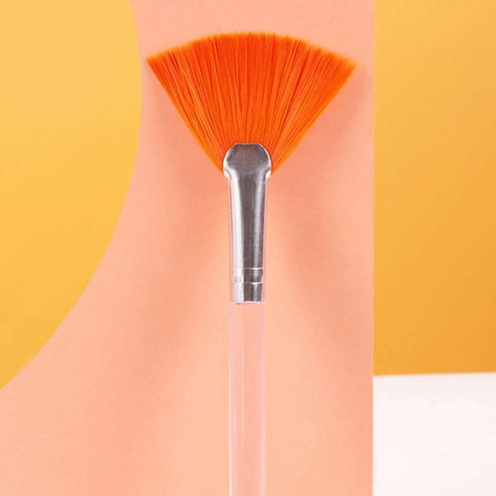 

3pcs Facial Fan Makeup Mask Tools Synthetic Bristles Skincare Brush Set For Serum Peel Easy Clean Durable Yellow