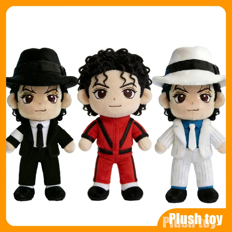 

New Movie Michael Plush Doll Salute Michael Path To Stardom Stuffed Doll Cute Classic White Stripe Suit Black Suit Plush Toys