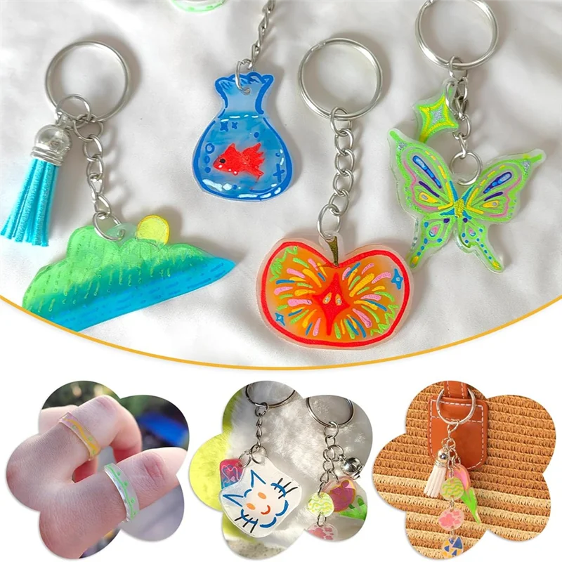 

Набор термоусадочных пластиковых листов, 175 шт., шлифованная термоусадочная пленка, бумага, для детских поделок, художественные украшения «сделай сам» (8 x 5,7 дюйма)