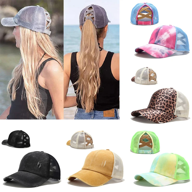 Vrouwen Paardenstaart Baseball Cap Snapback Verstelbare Paardenstaart Gorras Pet Zomer Zonnehoed Mesh Trucker Hoed Pet Femm