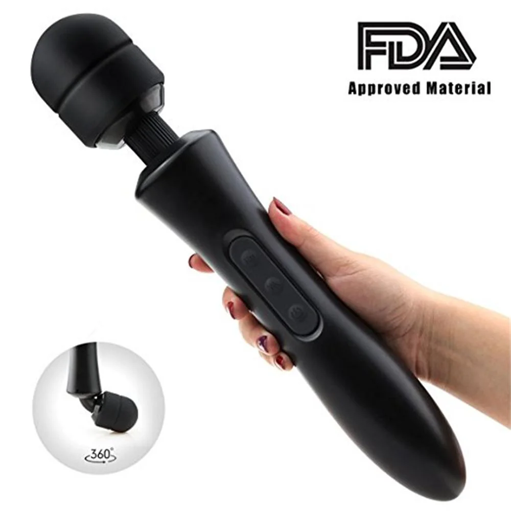 Strong vibration of massage stick 20 frequency 8-speed USB charging large massage stick silent waterproof silicone material