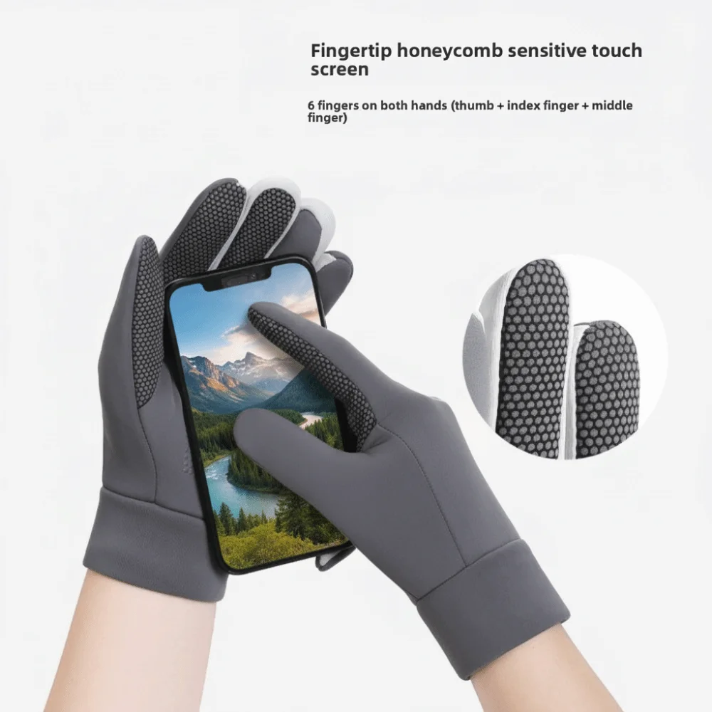 

Унисекс-перчатки однотонные зимние теплые, полнопалые, противоскользящие, для велоспорта, сенсорные, легкие, спортивные, для холодной погоды