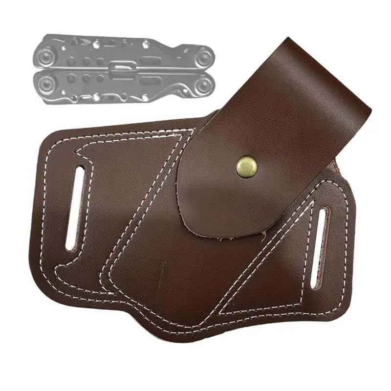 Multitool Holster Retro Tool Holster for Waist Belt Pouches  Slanted Sheath Leather Holster Outdoor Carry Equipment Accessories