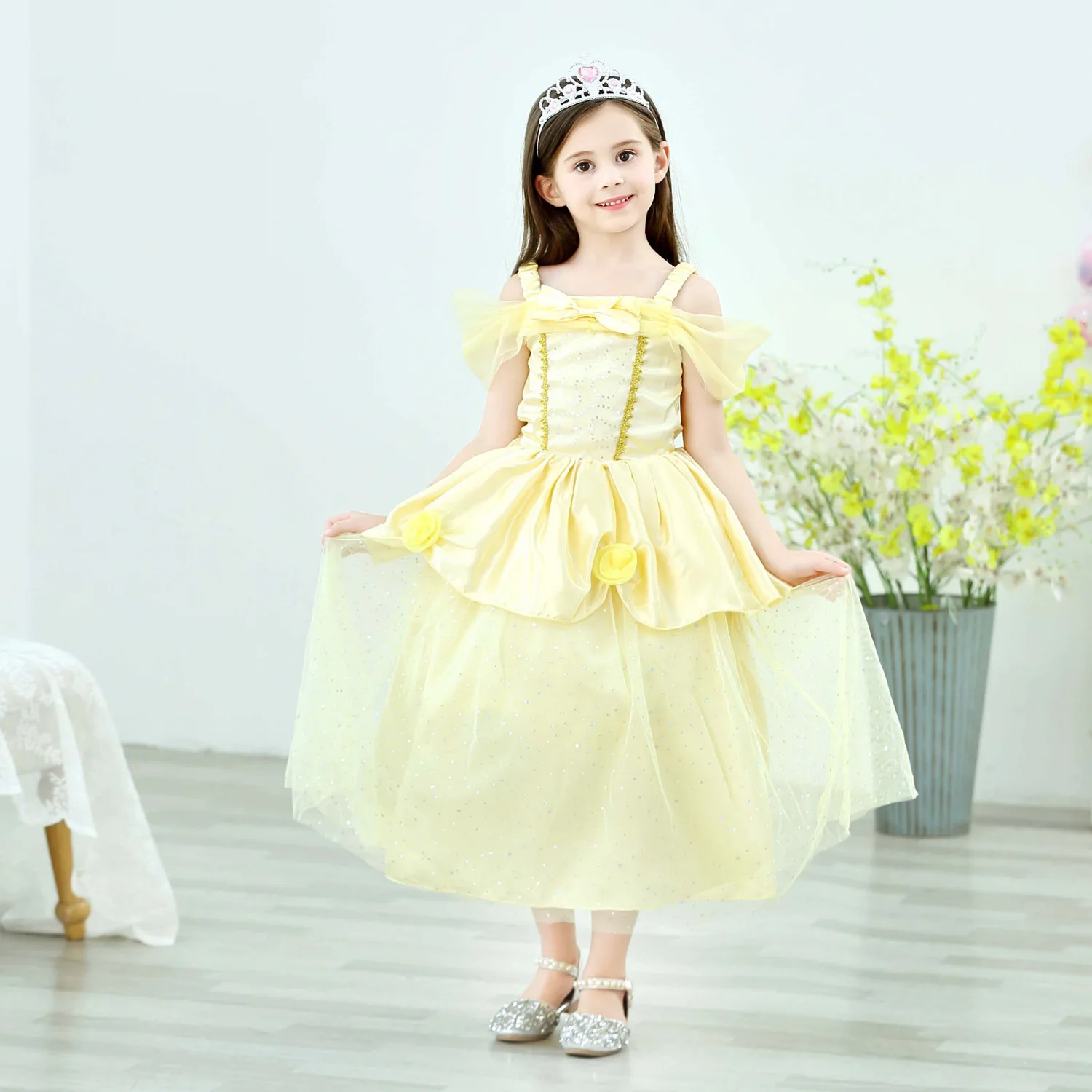 Girl Belle Princess Dress Kids Beauty and The Beast Costume Girl Baby Christmas Princess Birthday Party Fancy Dress 2-10 Years