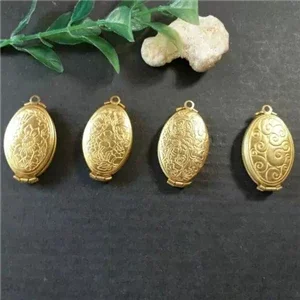 BoYuTe (50 Pieces/Lot) 20*33MM Oval Shape Brass Locket Pendant Materials Factory Supply Handmade Diy Jewelry Accessories