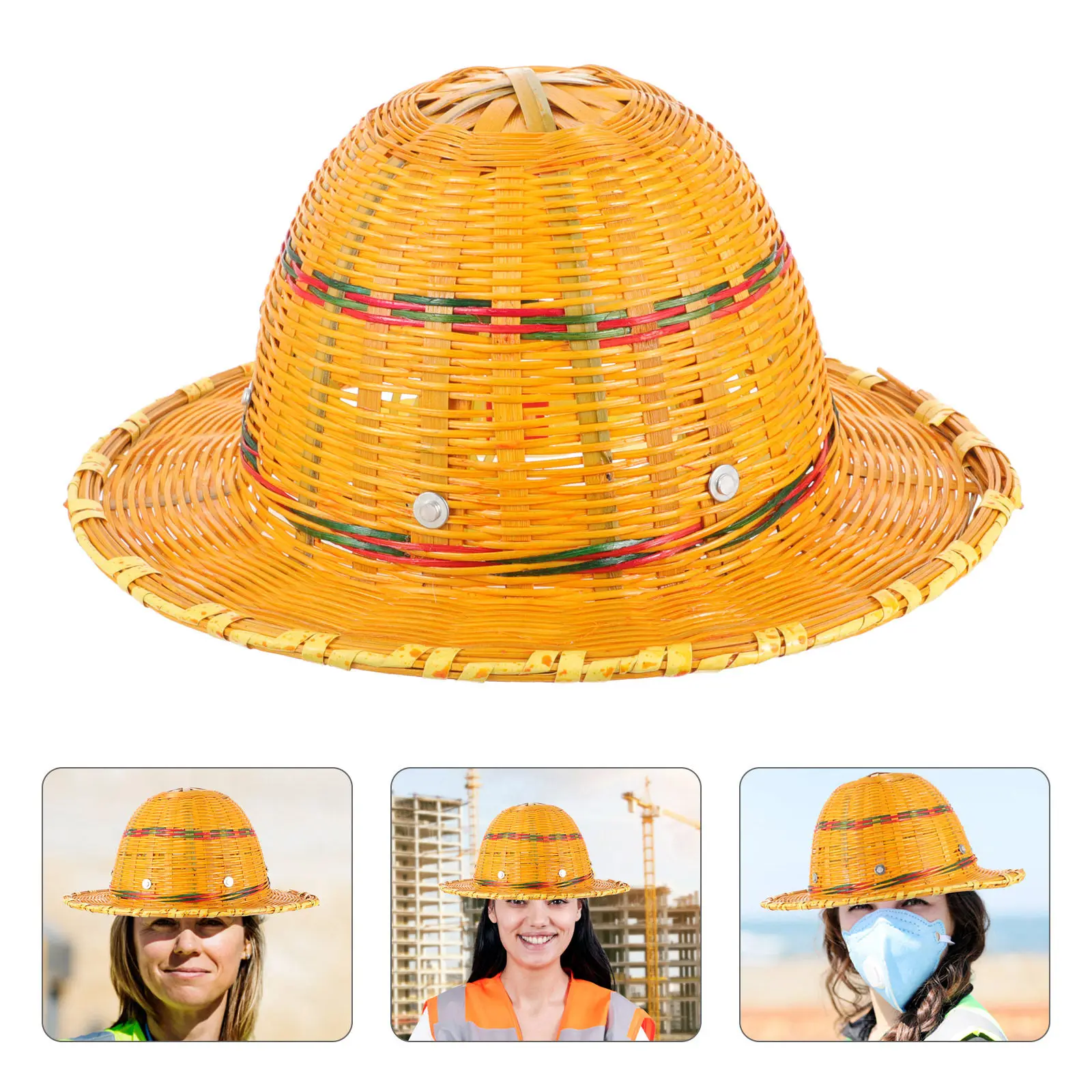 

Бамбуковая плетеная защитная каска: летняя, дышащая, для строительных и промышленных работ на открытом воздухе, с защитой от солнца