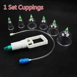 6Pcs Vacuum Cupping Sets with Pumping Gun Suction Cups Back Massage Body Cup Detox Anti Cellulite Therapy Cans Healthy Care Jars