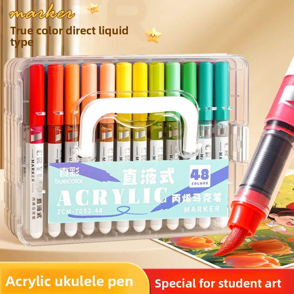

36 Color Waterproof Acrylic Markers Soft Tip Direct Ink Fade Proof Odorless Quick Dry Portable For Professional Art Students DIY
