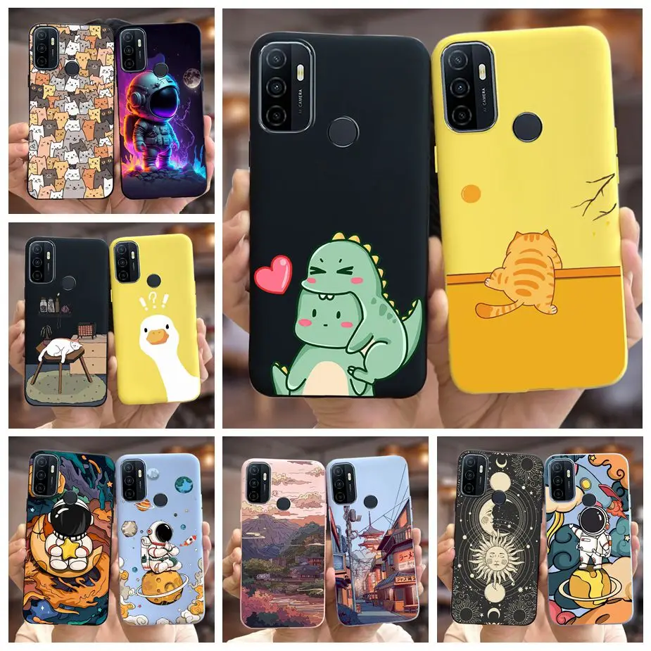 For Oppo A53 A53s Case Cute Fashion Cartoon Cover Shockproof Soft TPU Phone Case For Oppo A53s A 53 s OppoA53 Back Covers Bumper