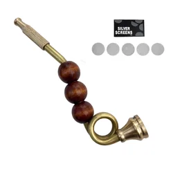 Pipa de tabaco con cuentas de madera para hombres y mujeres, accesorios para fumar, única, desmontable, cobre, latón, Metal, 1 unidad