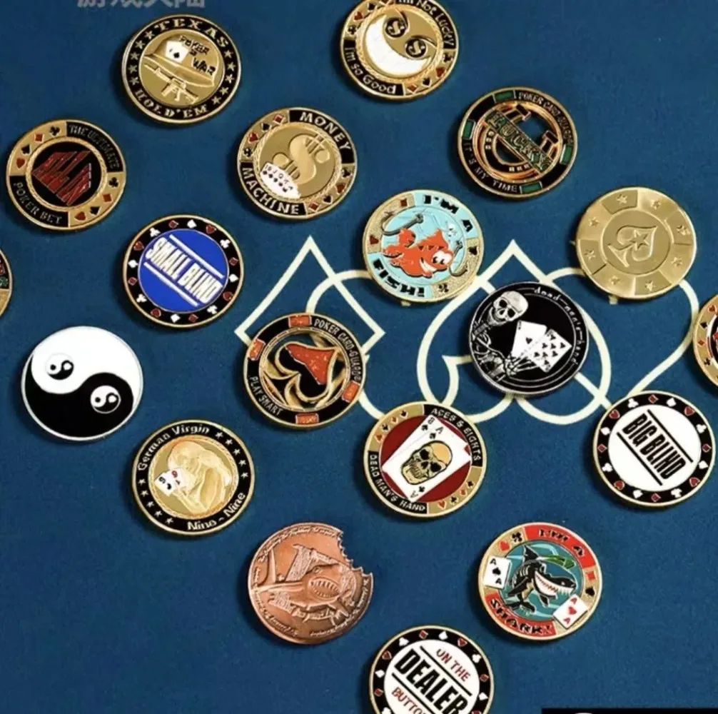 Lucky Poker Coin Card Guard Protector Poker Cards Good Luck Challenge Coin Casino Chips Dealer Token Souvenir Collectible Gifts