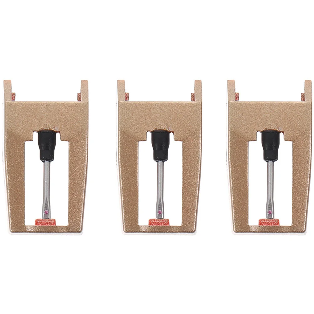 3Pcs Singing Needle Pickup Head Wear-Resistant Clear Sound Quality Stylish Elegant Record Player Needles Replacement