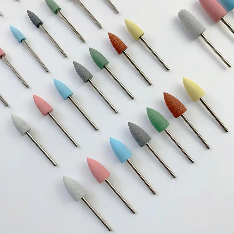 7 個のマニキュア研削ヘッド研磨ヘッド小さな研磨研削ヘッドマニキュアの除去と研磨アクセサリー