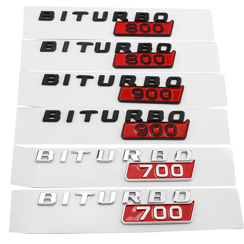 

Car ABS BITURBO 700 800 900 Logo Trunk Body Badge Emblem Decals Sticker For Mercedes Benz Brabus G Class G700 G800 G900 G63 W461