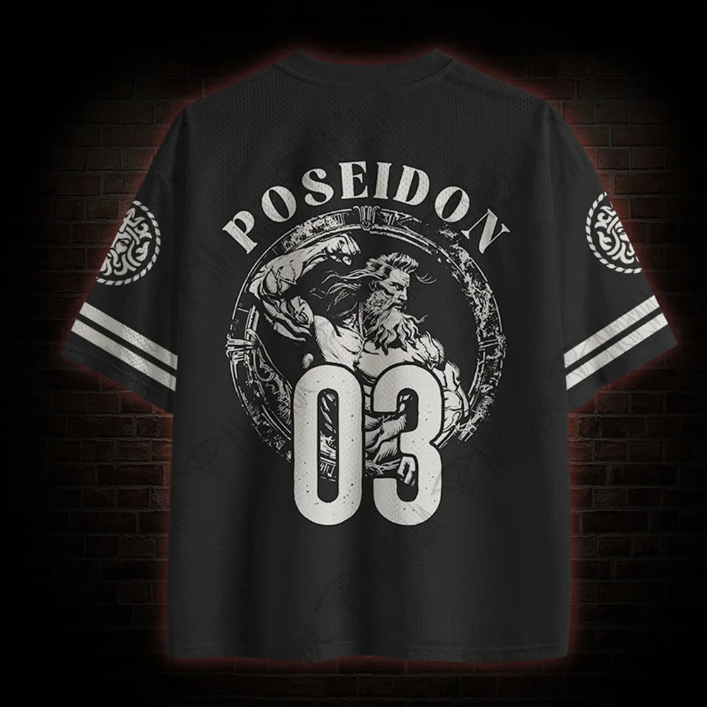 Hot Selling Street Quick Drying Mesh Sportswear, Black Series Mythical God Series, Adult Fitness Breathable V-neck T-shirt