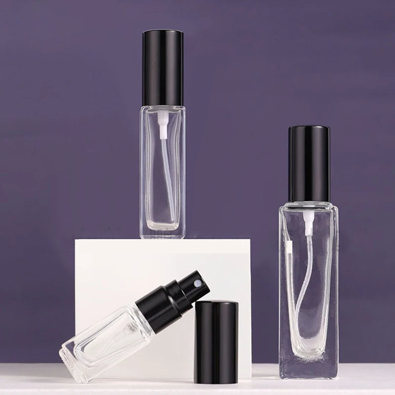 3ml/5ml/10ml Clear Square Spray Bottle Refillable Glass Portable Essential Oil Bottle Perfume Dispenser Bottle