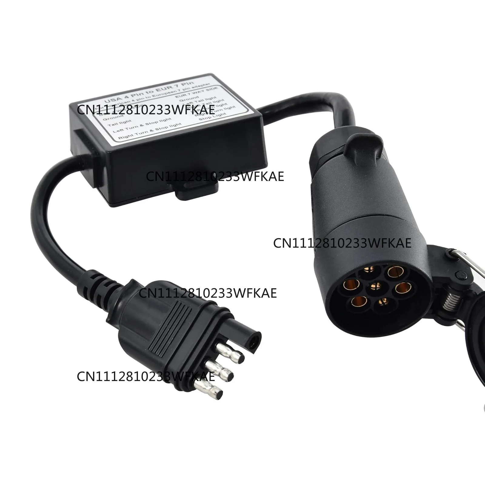 American 4-pin to European 7-pin adapter trailer wiring harness connector separation brake light line tail light adapter