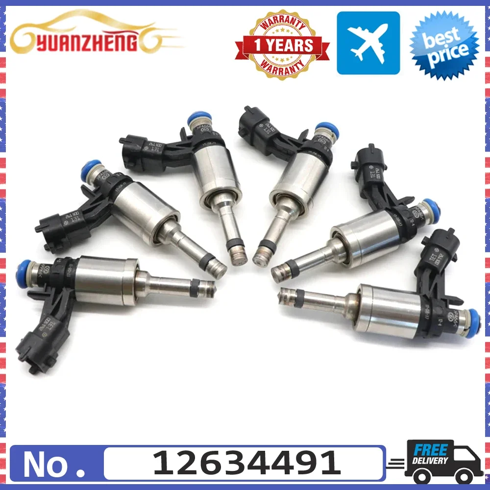 6pcs NEW Fuel Injectors Nozzle 12634491 for GMC Acadia Limited Chevrolet Traverse Buick Enclave 3.6L 2012 -2017