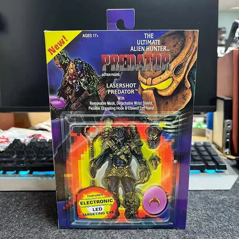 

8" Neca Original The Alien Hunter Predator Lasershot Kenner Salute Action Figure Toy Brinquedos Figurals Model