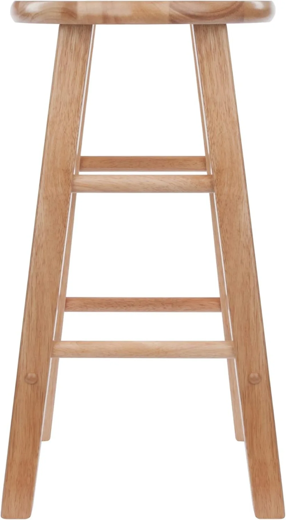 Modern 2-Piece 24-Inch Counter Stool Set, Solid Wood, Natural Finish for Durable and Stylish Seating